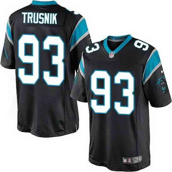 Nike Panthers #93 Jason Trusnik Black Team Color Mens Stitched NFL Elite Jersey